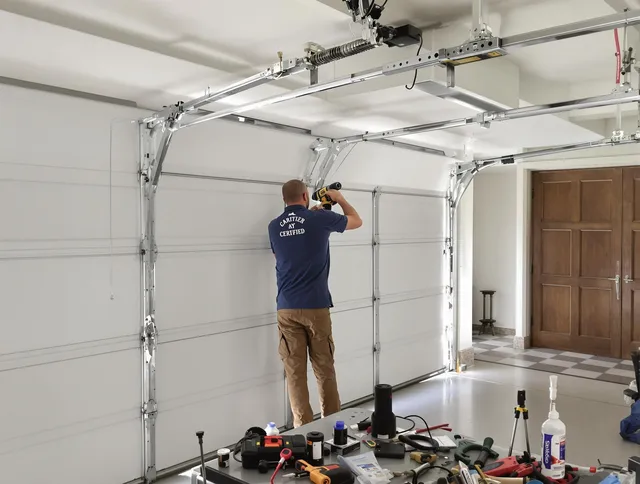 North Ridgeville Garage Door Repair certified technician performing precision garage door repair in North Ridgeville