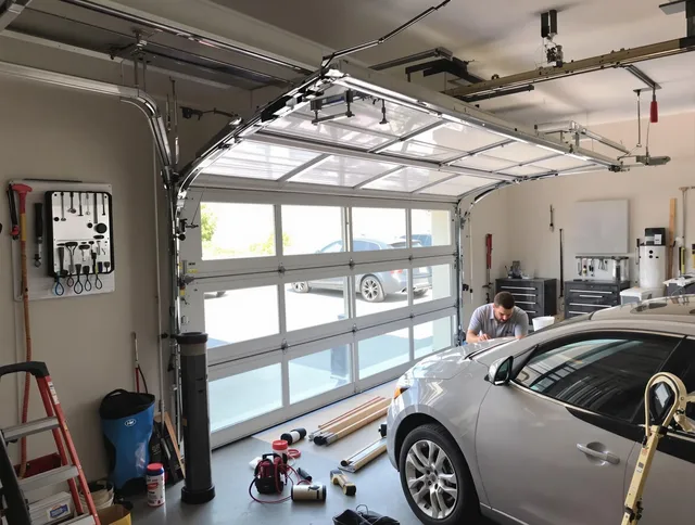 Garage door noise reduction service by North Ridgeville Garage Door Repair in North Ridgeville