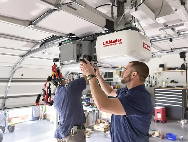 North Ridgeville Garage Door Repair technician performing advanced diagnostics on garage opener in North Ridgeville