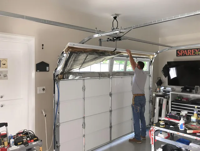 Garage door section replacement by North Ridgeville Garage Door Repair in North Ridgeville